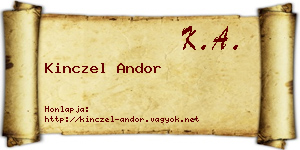 Kinczel Andor névjegykártya