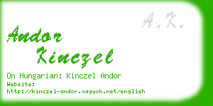 andor kinczel business card